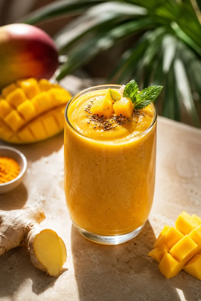 Golden Mango Glow Smoothie — A Tropical Green Smoothie That Actually Tastes Like a Treat
